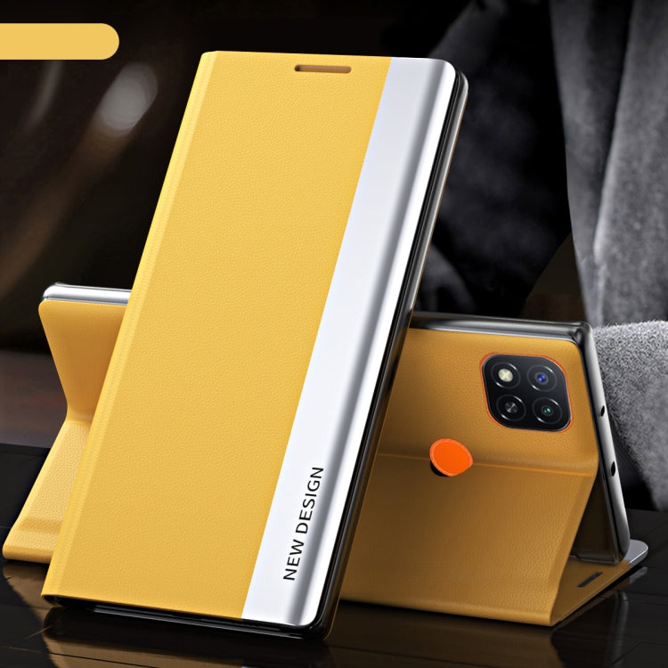 For Xiaomi Redmi 9C Side Electroplated Magnetic Ultra-Thin Horizontal Flip Leather Case with Holder