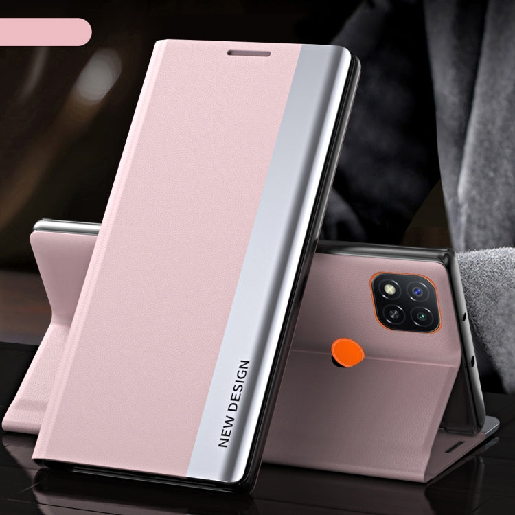 For Xiaomi Redmi 9C Side Electroplated Magnetic Ultra-Thin Horizontal Flip Leather Case with Holder