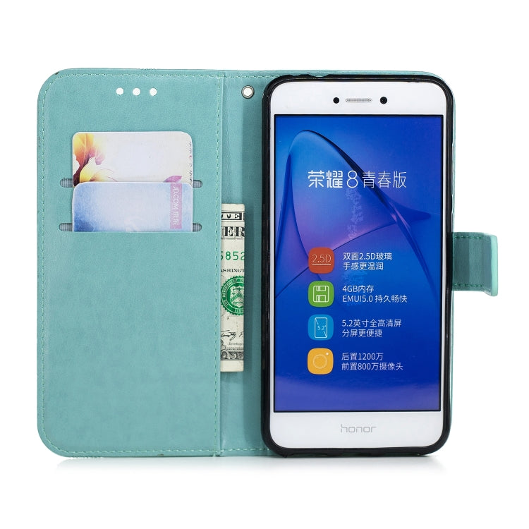 Diamond Encrusted Butterflies Love Flowers Pattern Horizontal Flip Leather Case with for Huawei P8 Lite (2017) , Holder & Card Slots & Wallet & Lanyard