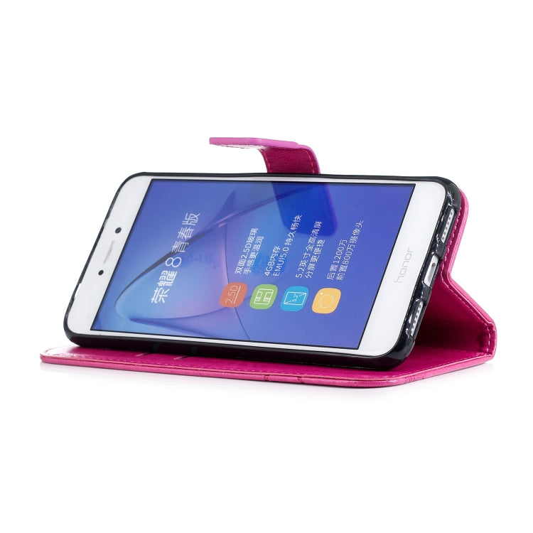 Diamond Encrusted Butterflies Love Flowers Pattern Horizontal Flip Leather Case with for Huawei P8 Lite (2017) , Holder & Card Slots & Wallet & Lanyard