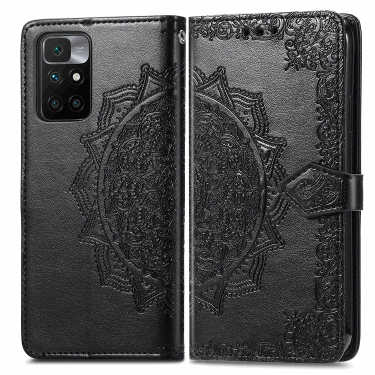 For Xiaomi Redmi 10 Mandala Embossing Pattern Horizontal Flip Leather Case with Holder & Card Slots & Wallet & Lanyard