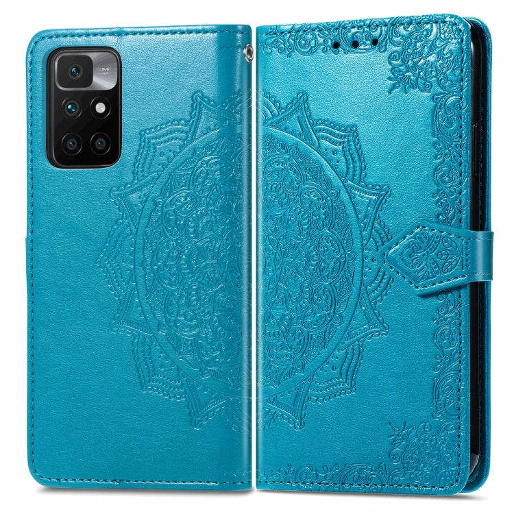 For Xiaomi Redmi 10 Mandala Embossing Pattern Horizontal Flip Leather Case with Holder & Card Slots & Wallet & Lanyard