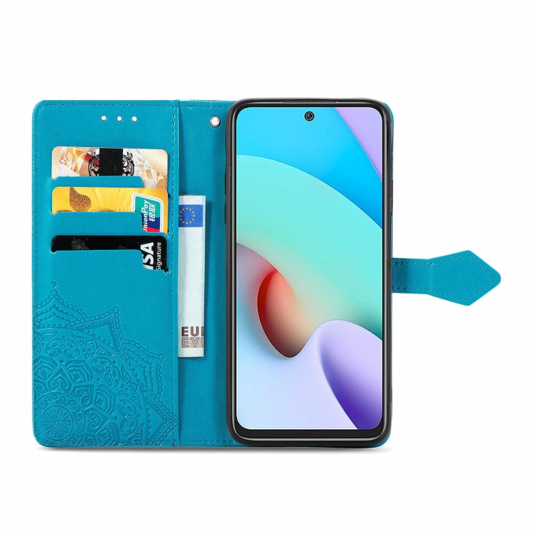 For Xiaomi Redmi 10 Mandala Embossing Pattern Horizontal Flip Leather Case with Holder & Card Slots & Wallet & Lanyard