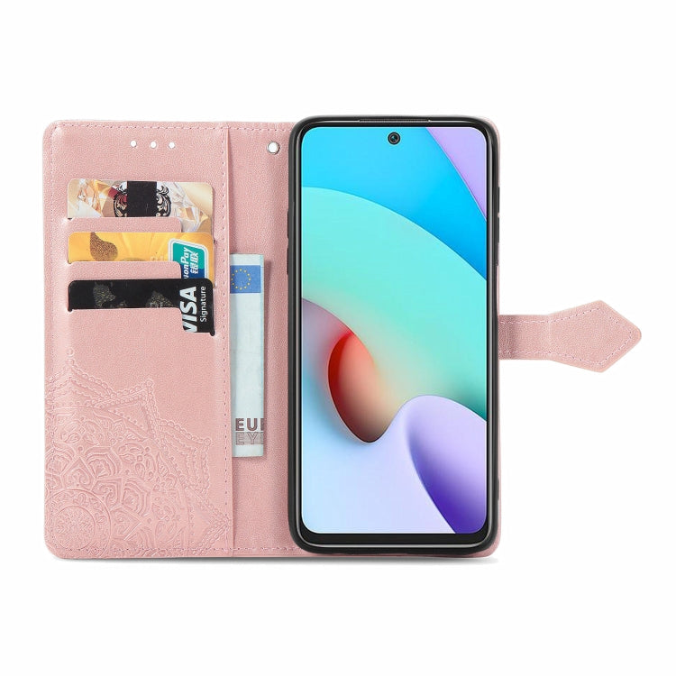 For Xiaomi Redmi 10 Mandala Embossing Pattern Horizontal Flip Leather Case with Holder & Card Slots & Wallet & Lanyard