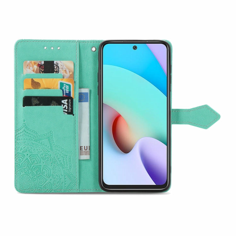 For Xiaomi Redmi 10 Mandala Embossing Pattern Horizontal Flip Leather Case with Holder & Card Slots & Wallet & Lanyard