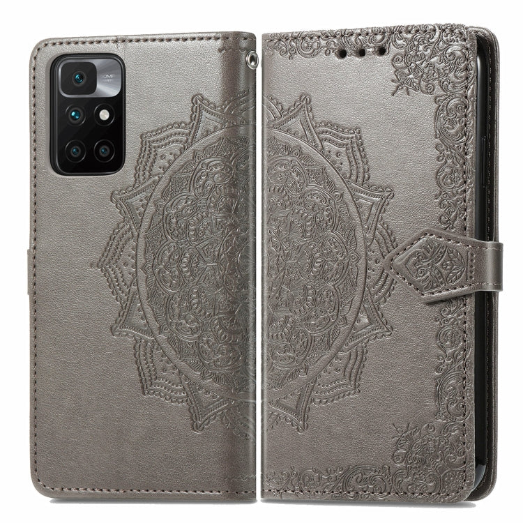 For Xiaomi Redmi 10 Mandala Embossing Pattern Horizontal Flip Leather Case with Holder & Card Slots & Wallet & Lanyard