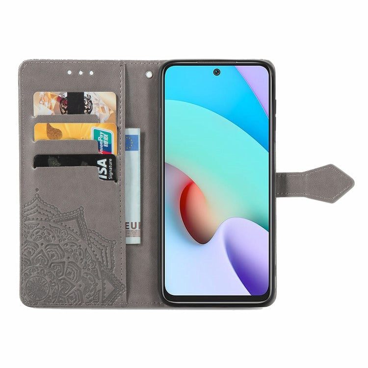 For Xiaomi Redmi 10 Mandala Embossing Pattern Horizontal Flip Leather Case with Holder & Card Slots & Wallet & Lanyard