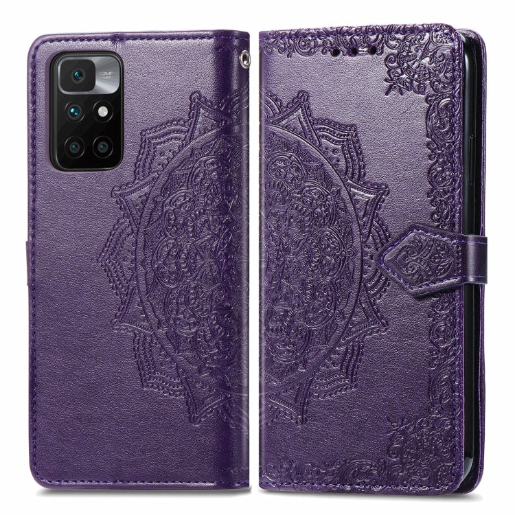 For Xiaomi Redmi 10 Mandala Embossing Pattern Horizontal Flip Leather Case with Holder & Card Slots & Wallet & Lanyard