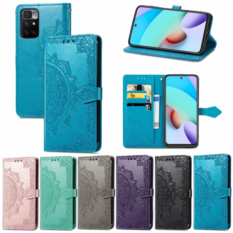 For Xiaomi Redmi 10 Mandala Embossing Pattern Horizontal Flip Leather Case with Holder & Card Slots & Wallet & Lanyard
