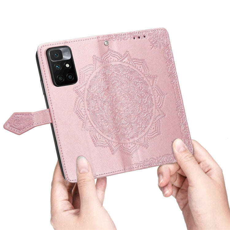 For Xiaomi Redmi 10 Mandala Embossing Pattern Horizontal Flip Leather Case with Holder & Card Slots & Wallet & Lanyard