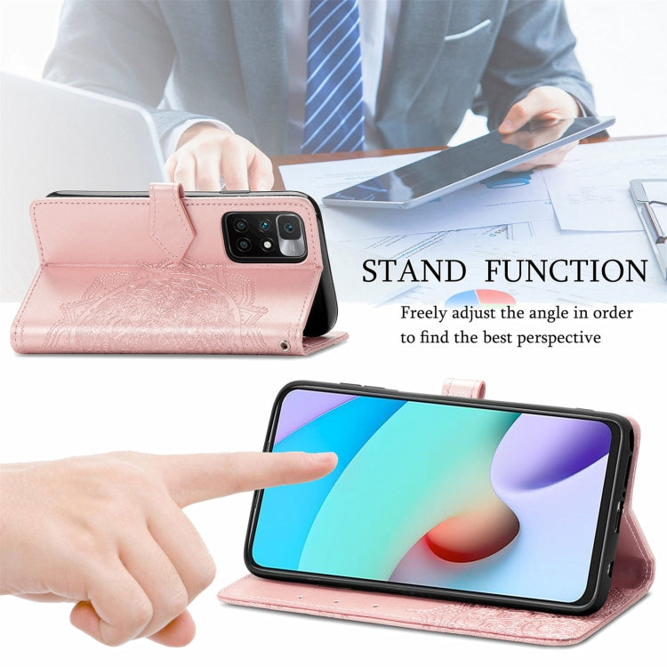For Xiaomi Redmi 10 Mandala Embossing Pattern Horizontal Flip Leather Case with Holder & Card Slots & Wallet & Lanyard