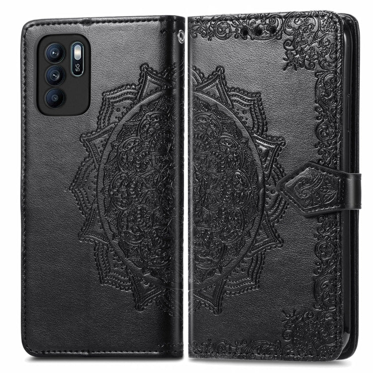 For OPPO Reno6 Z Mandala Embossing Pattern Horizontal Flip Leather Case with Holder & Card Slots & Wallet & Lanyard