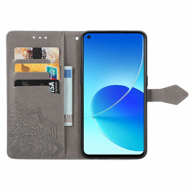 For OPPO Reno6 Z Mandala Embossing Pattern Horizontal Flip Leather Case with Holder & Card Slots & Wallet & Lanyard