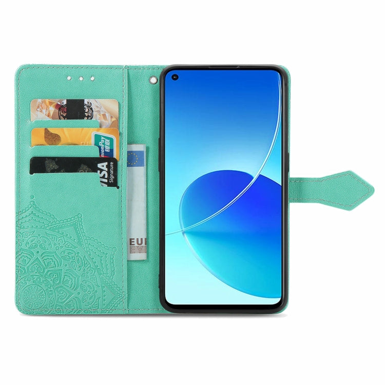 For OPPO Reno6 Z Mandala Embossing Pattern Horizontal Flip Leather Case with Holder & Card Slots & Wallet & Lanyard