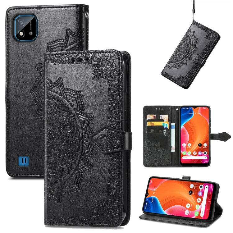 For OPPO Realme C20 Mandala Embossing Pattern Horizontal Flip Leather Case with Holder & Card Slots & Wallet & Lanyard