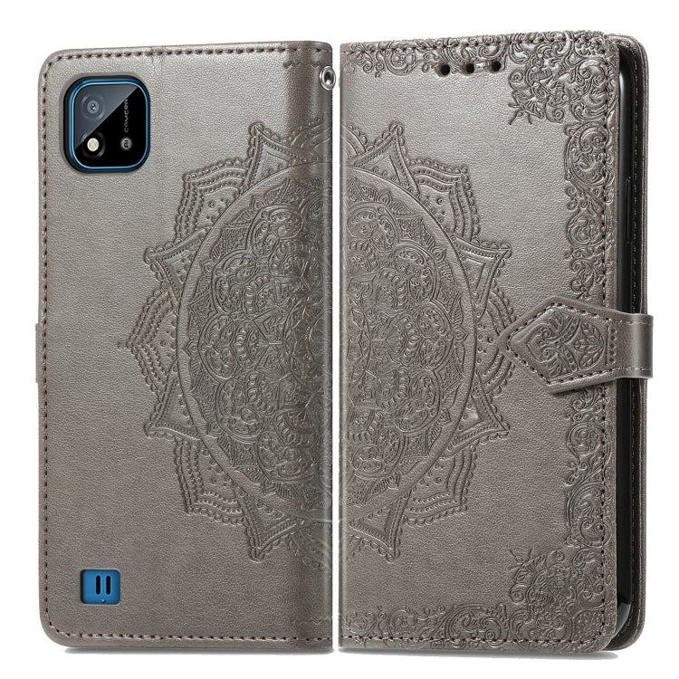 For OPPO Realme C20 Mandala Embossing Pattern Horizontal Flip Leather Case with Holder & Card Slots & Wallet & Lanyard
