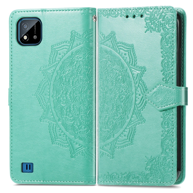 For OPPO Realme C20 Mandala Embossing Pattern Horizontal Flip Leather Case with Holder & Card Slots & Wallet & Lanyard