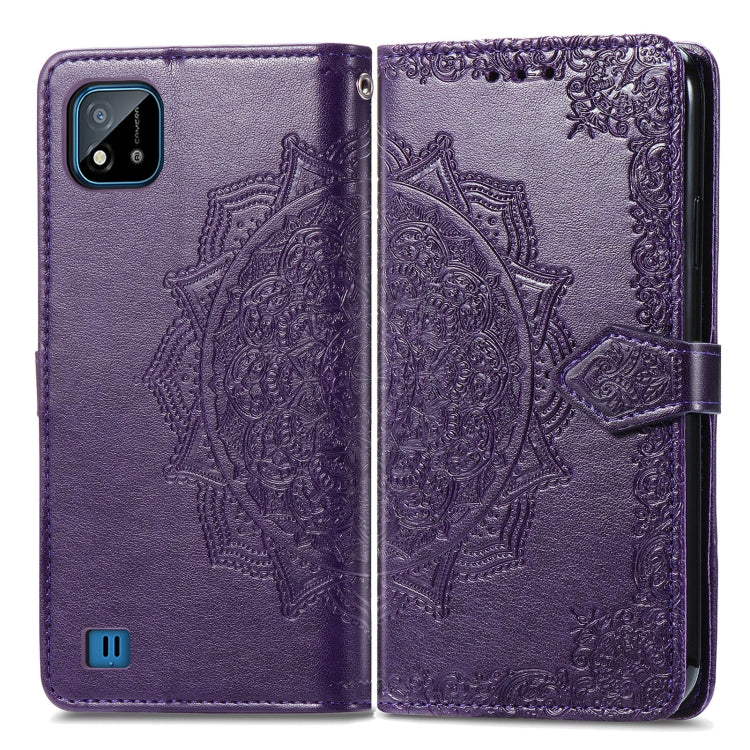 For OPPO Realme C20 Mandala Embossing Pattern Horizontal Flip Leather Case with Holder & Card Slots & Wallet & Lanyard