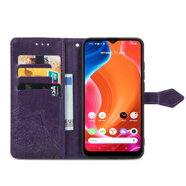 For OPPO Realme C20 Mandala Embossing Pattern Horizontal Flip Leather Case with Holder & Card Slots & Wallet & Lanyard