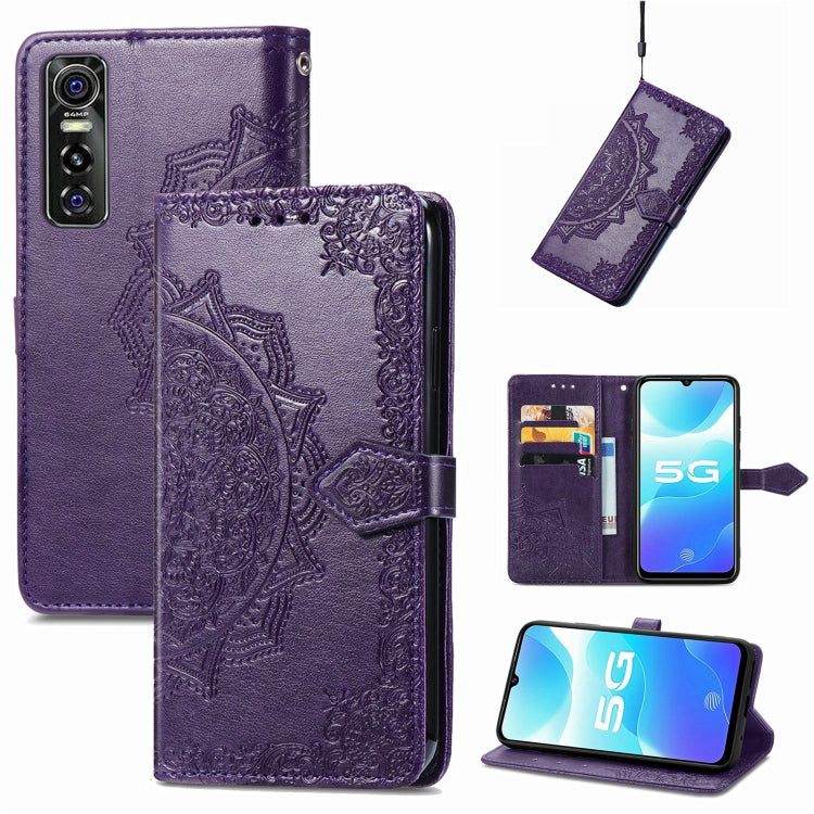 For vivo S7 E Mandala Embossing Pattern Horizontal Flip Leather Case with Holder & Card Slots & Wallet & Lanyard