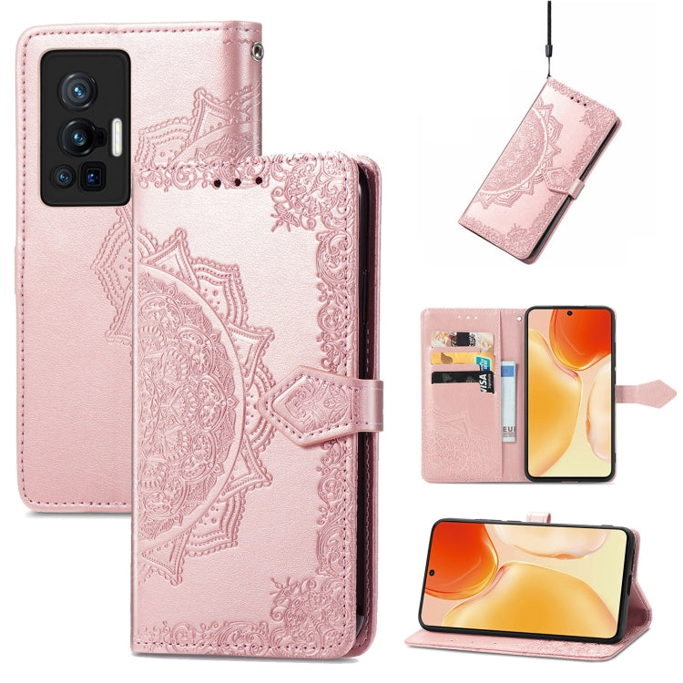 For vivo X70 Pro Mandala Embossing Pattern Horizontal Flip Leather Case with Holder & Card Slots & Wallet & Lanyard
