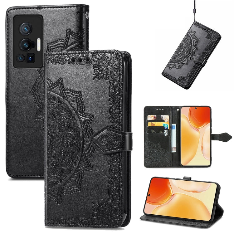 For vivo X70 Pro Mandala Embossing Pattern Horizontal Flip Leather Case with Holder & Card Slots & Wallet & Lanyard