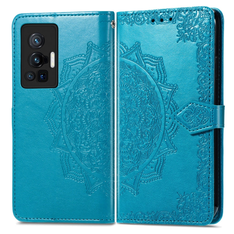 For vivo X70 Pro Mandala Embossing Pattern Horizontal Flip Leather Case with Holder & Card Slots & Wallet & Lanyard