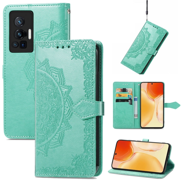 For vivo X70 Pro Mandala Embossing Pattern Horizontal Flip Leather Case with Holder & Card Slots & Wallet & Lanyard