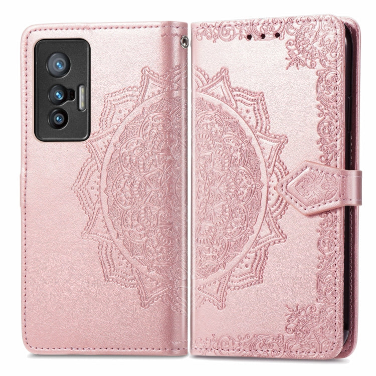 For vivo X70 Mandala Embossing Pattern Horizontal Flip Leather Case with Holder & Card Slots & Wallet & Lanyard