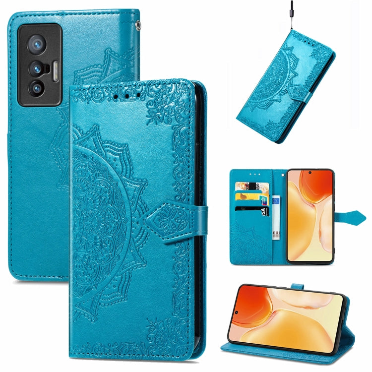 For vivo X70 Mandala Embossing Pattern Horizontal Flip Leather Case with Holder & Card Slots & Wallet & Lanyard