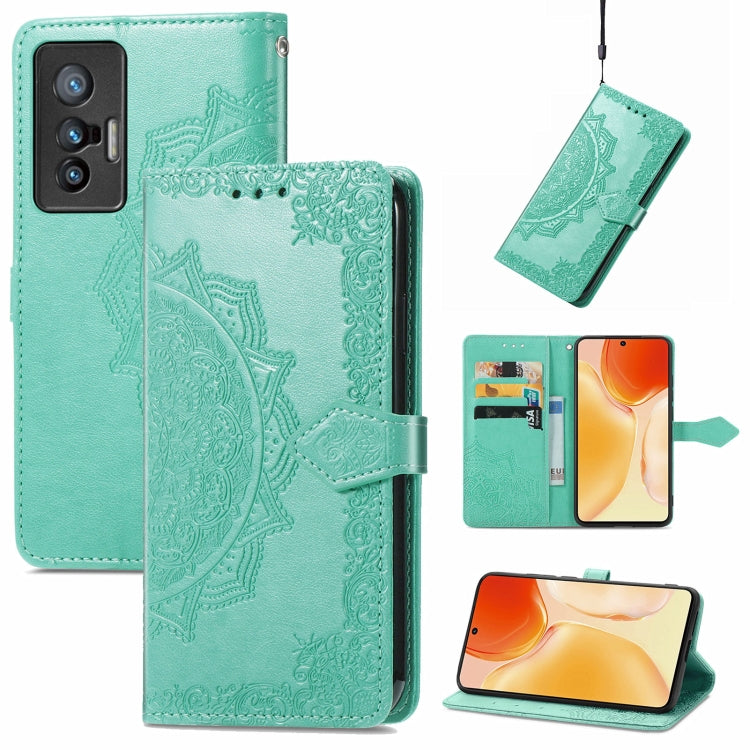 For vivo X70 Mandala Embossing Pattern Horizontal Flip Leather Case with Holder & Card Slots & Wallet & Lanyard