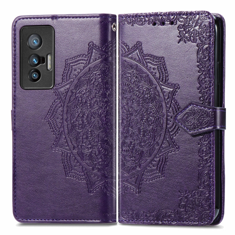 For vivo X70 Mandala Embossing Pattern Horizontal Flip Leather Case with Holder & Card Slots & Wallet & Lanyard