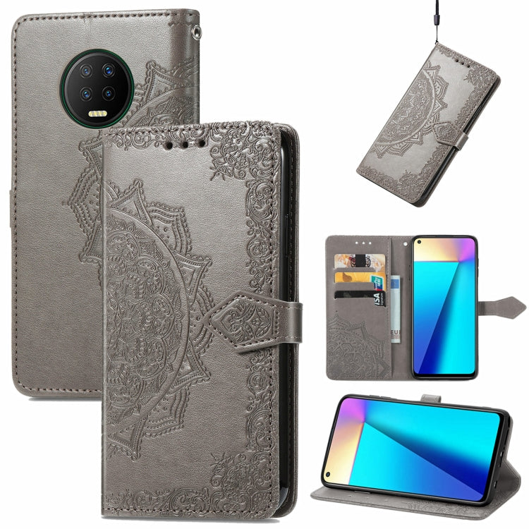 For Infinix Note 7 Mandala Embossing Pattern Horizontal Flip Leather Case with Holder & Card Slots & Wallet & Lanyard