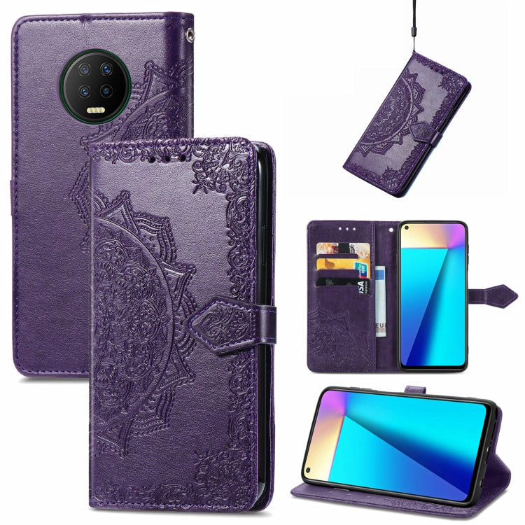 For Infinix Note 7 Mandala Embossing Pattern Horizontal Flip Leather Case with Holder & Card Slots & Wallet & Lanyard