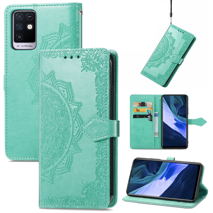 For Infinix Note 10 Mandala Embossing Pattern Horizontal Flip Leather Case with Holder & Card Slots & Wallet & Lanyard