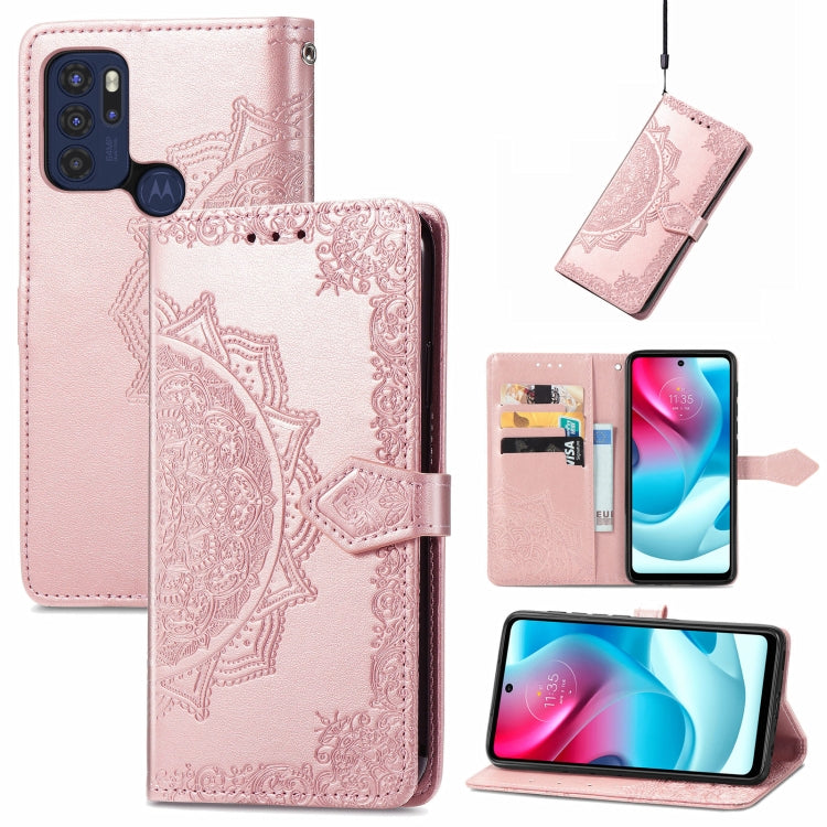 For Motorola Moto G60S Mandala Embossing Pattern Horizontal Flip Leather Case with Holder & Card Slots & Wallet & Lanyard
