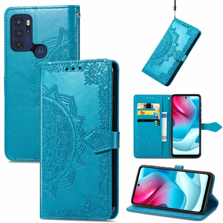 For Motorola Moto G60S Mandala Embossing Pattern Horizontal Flip Leather Case with Holder & Card Slots & Wallet & Lanyard