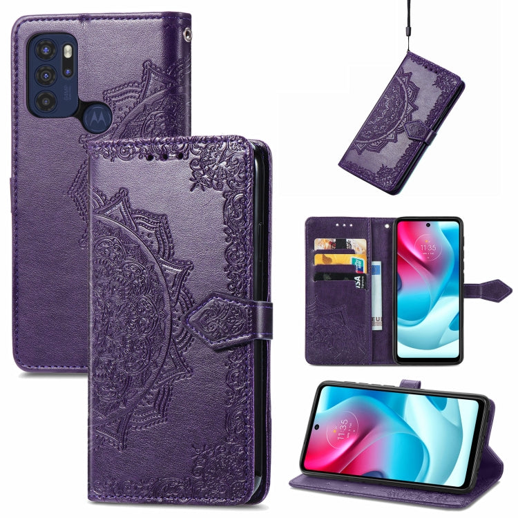 For Motorola Moto G60S Mandala Embossing Pattern Horizontal Flip Leather Case with Holder & Card Slots & Wallet & Lanyard