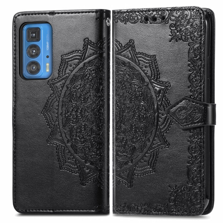 For Motorola Edge 20 Pro Mandala Embossing Pattern Horizontal Flip Leather Case with Holder & Card Slots & Wallet & Lanyard