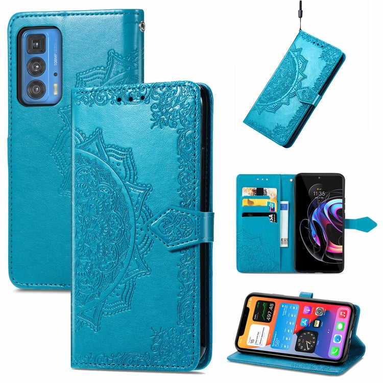 For Motorola Edge 20 Pro Mandala Embossing Pattern Horizontal Flip Leather Case with Holder & Card Slots & Wallet & Lanyard