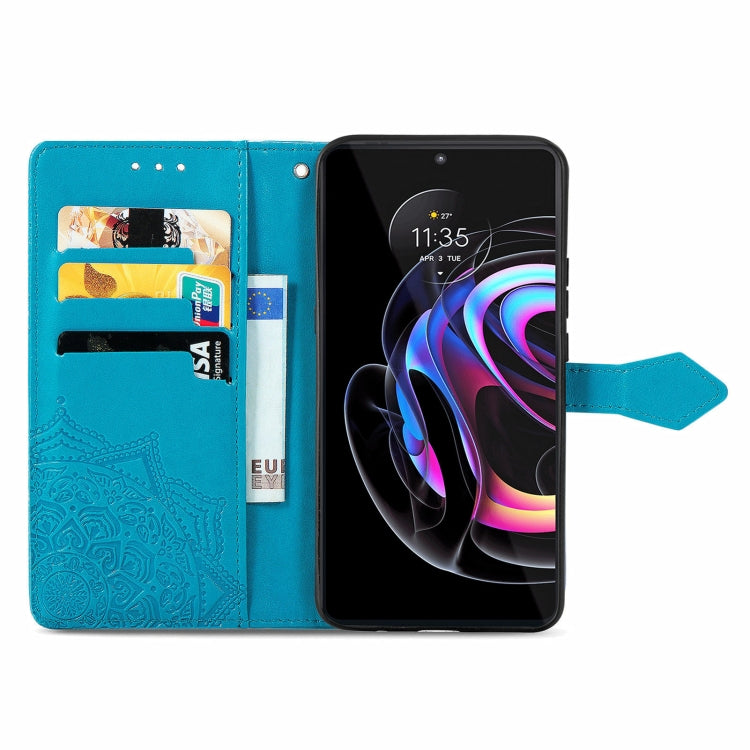 For Motorola Edge 20 Pro Mandala Embossing Pattern Horizontal Flip Leather Case with Holder & Card Slots & Wallet & Lanyard