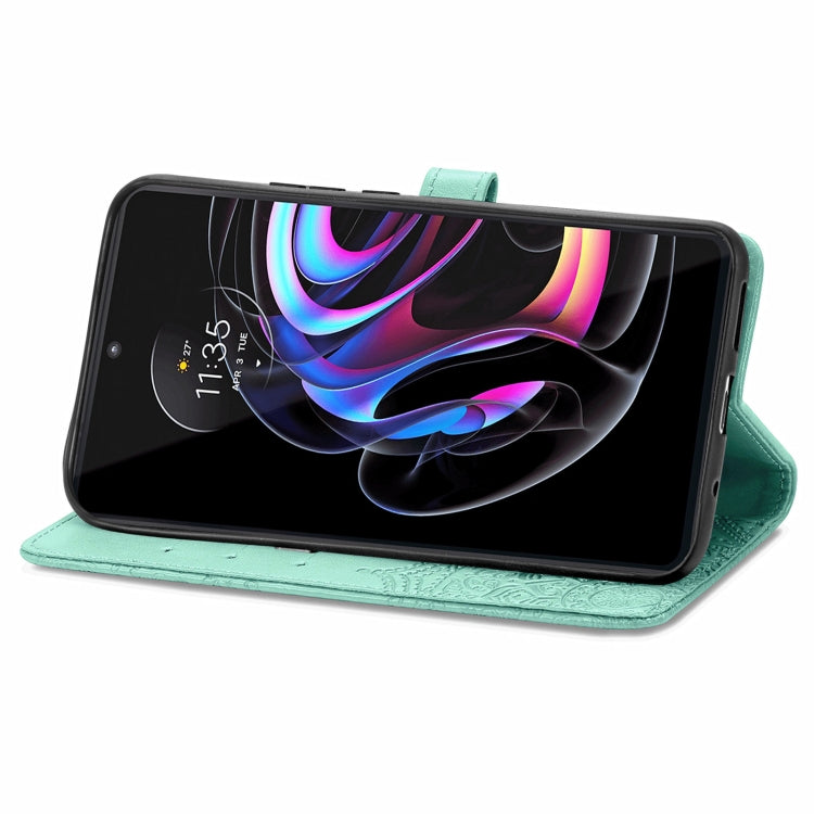For Motorola Edge 20 Pro Mandala Embossing Pattern Horizontal Flip Leather Case with Holder & Card Slots & Wallet & Lanyard