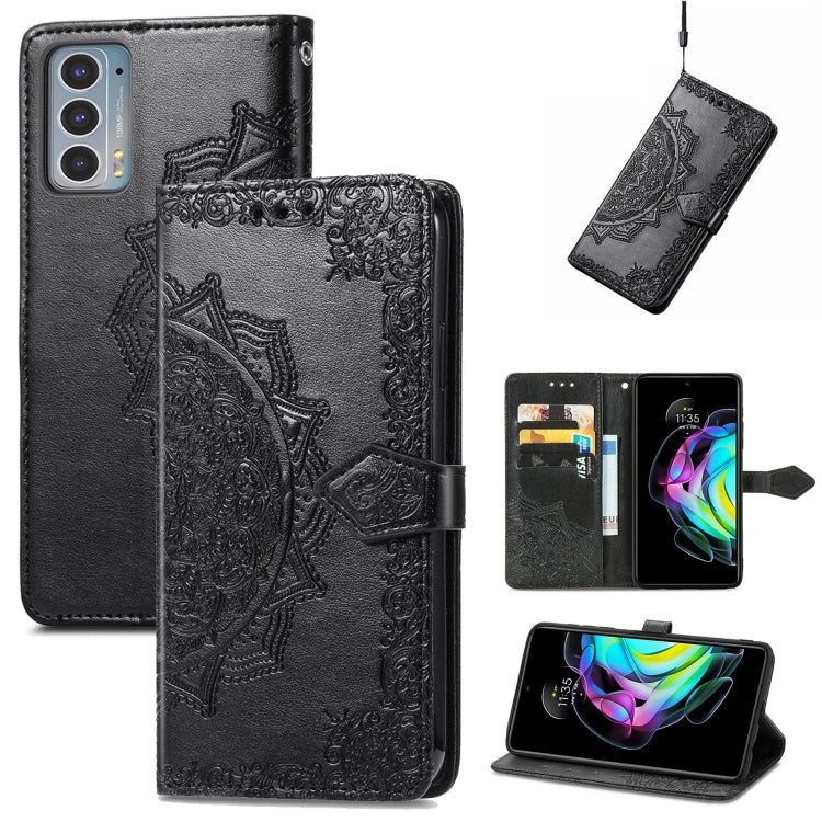 For Motorola Edge 20 Mandala Embossing Pattern Horizontal Flip Leather Case with Holder & Card Slots & Wallet & Lanyard