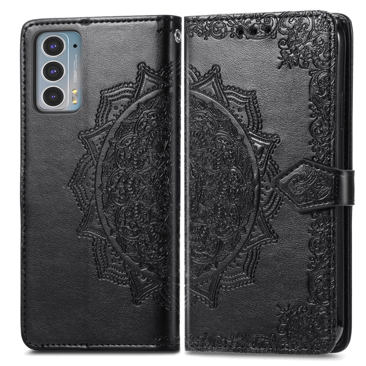 For Motorola Edge 20 Mandala Embossing Pattern Horizontal Flip Leather Case with Holder & Card Slots & Wallet & Lanyard