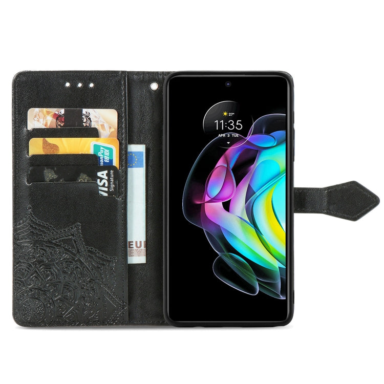 For Motorola Edge 20 Mandala Embossing Pattern Horizontal Flip Leather Case with Holder & Card Slots & Wallet & Lanyard