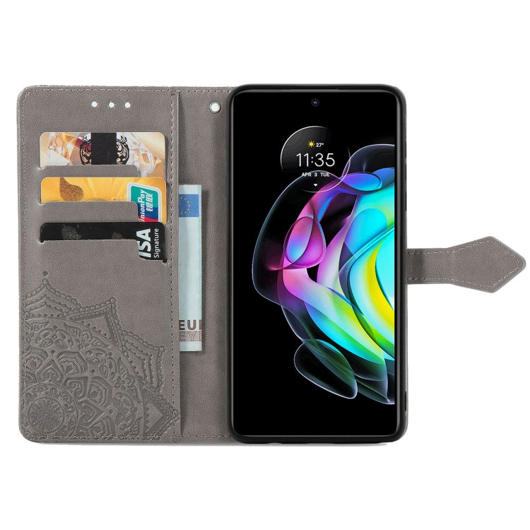 For Motorola Edge 20 Mandala Embossing Pattern Horizontal Flip Leather Case with Holder & Card Slots & Wallet & Lanyard