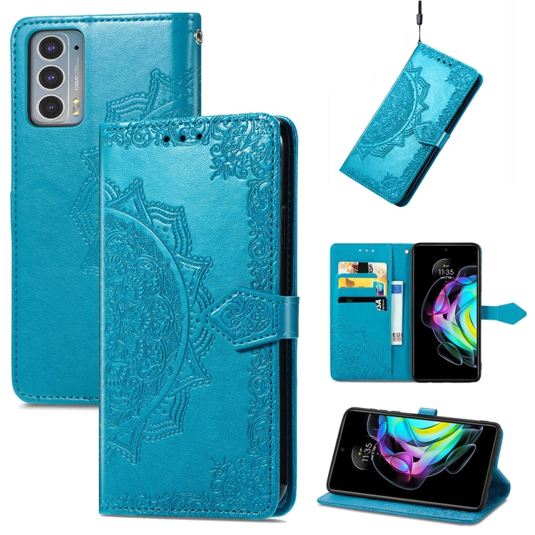 For Motorola Edge 20 Mandala Embossing Pattern Horizontal Flip Leather Case with Holder & Card Slots & Wallet & Lanyard