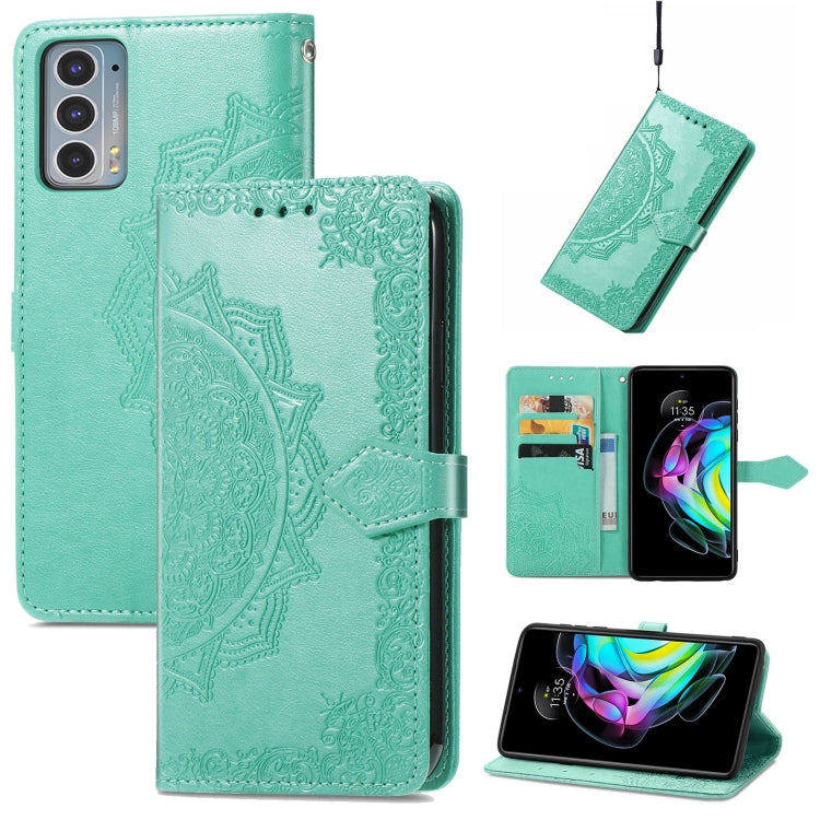 For Motorola Edge 20 Mandala Embossing Pattern Horizontal Flip Leather Case with Holder & Card Slots & Wallet & Lanyard