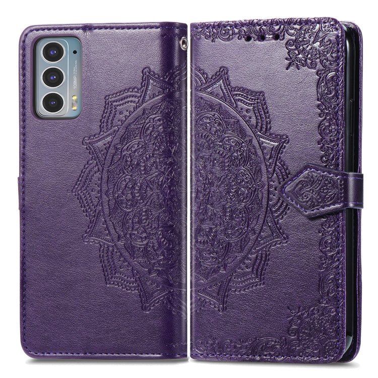 For Motorola Edge 20 Mandala Embossing Pattern Horizontal Flip Leather Case with Holder & Card Slots & Wallet & Lanyard