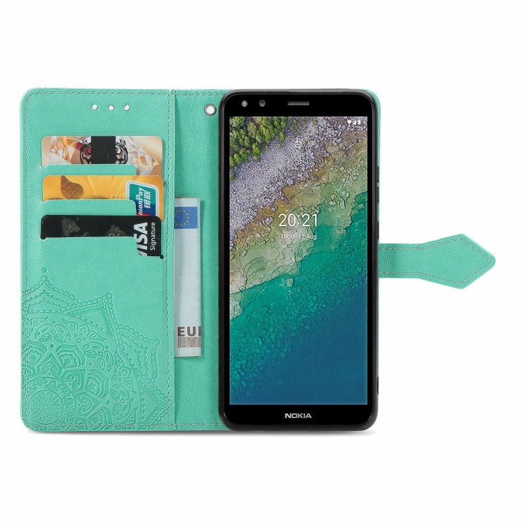 For Nokia C01 Plus Mandala Embossing Pattern Horizontal Flip Leather Case with Holder & Card Slots & Wallet & Lanyard
